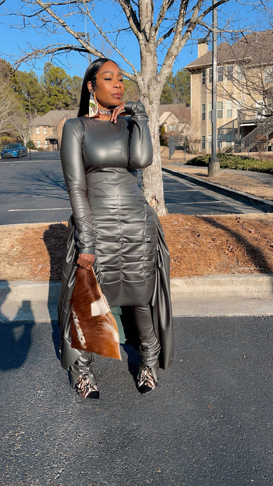 Z.Co Hunter Green Leatherette Stretchy 3 Piece Set.